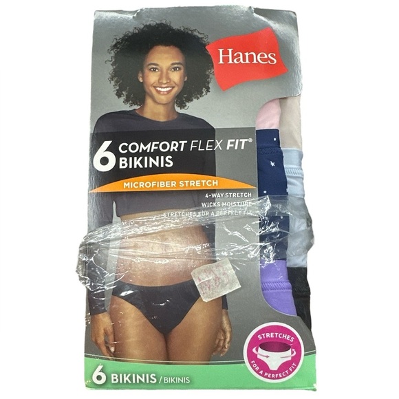 Hanes Other - NWT, Hanes,Women's Super Stretch Microfiber Bikini Underwear, 6-Pack